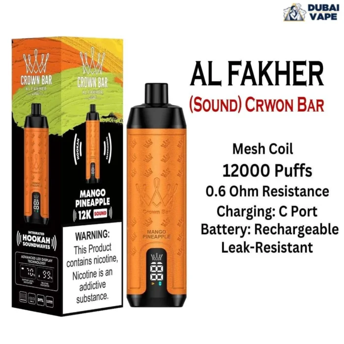 The-New-Al-Fakher-12000-Puffs-Shisha-Hookah-Vape-Al-Fakher-12k-Puffs-Mango-Pine-apple-700x700